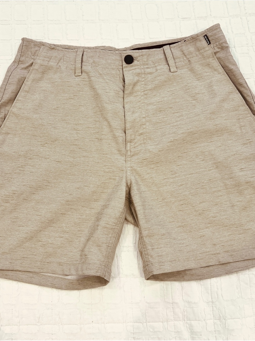 Hurley Men's Light Beige Flat Front Shorts